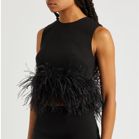 16Arlington Tops - 16arlington black Feather trim Top